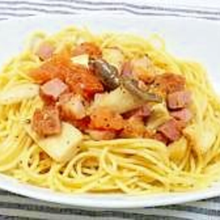 簡単♪美味しい!エリンギトマトパスタ